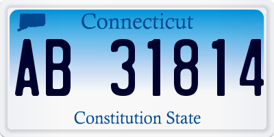 CT license plate AB31814