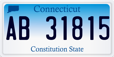 CT license plate AB31815