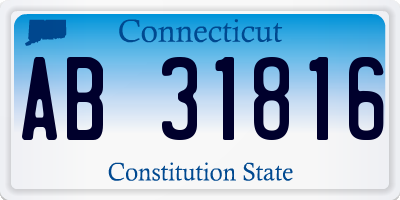 CT license plate AB31816