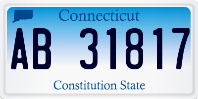 CT license plate AB31817