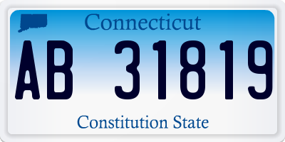 CT license plate AB31819