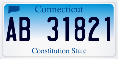 CT license plate AB31821