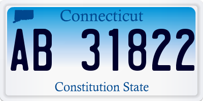 CT license plate AB31822