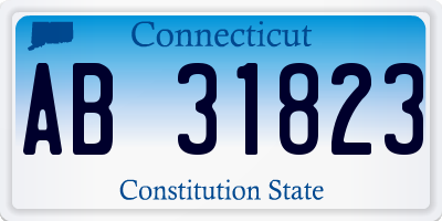 CT license plate AB31823