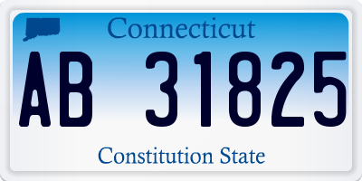 CT license plate AB31825