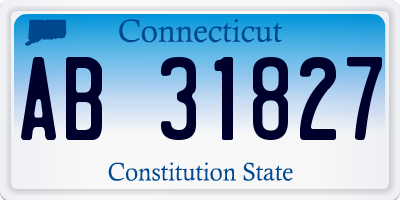 CT license plate AB31827