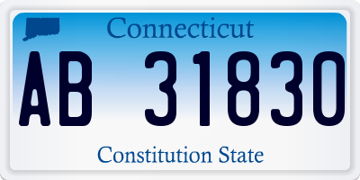 CT license plate AB31830