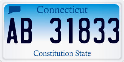 CT license plate AB31833