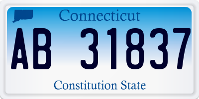 CT license plate AB31837