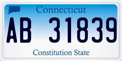 CT license plate AB31839