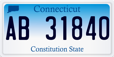 CT license plate AB31840