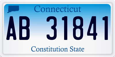 CT license plate AB31841