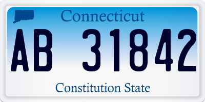 CT license plate AB31842