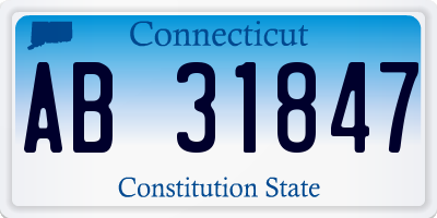 CT license plate AB31847