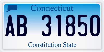 CT license plate AB31850