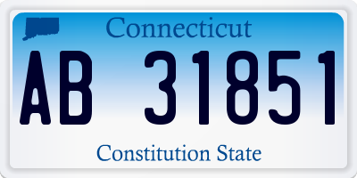 CT license plate AB31851