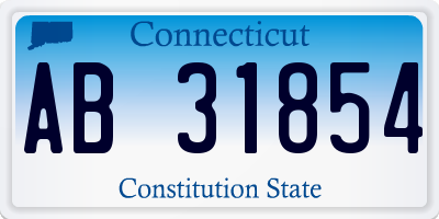 CT license plate AB31854