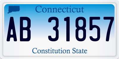 CT license plate AB31857