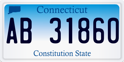 CT license plate AB31860