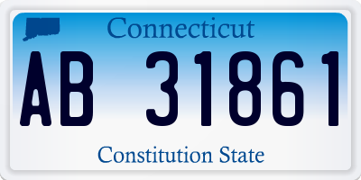 CT license plate AB31861