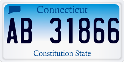 CT license plate AB31866