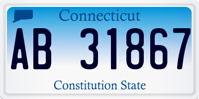 CT license plate AB31867