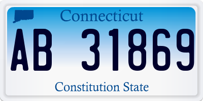 CT license plate AB31869