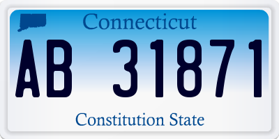 CT license plate AB31871