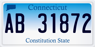 CT license plate AB31872