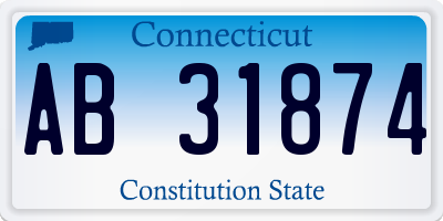 CT license plate AB31874