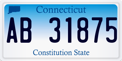 CT license plate AB31875