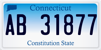 CT license plate AB31877