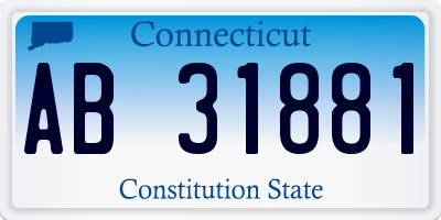 CT license plate AB31881