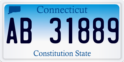 CT license plate AB31889