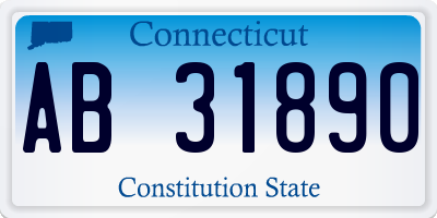 CT license plate AB31890