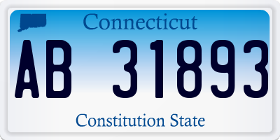 CT license plate AB31893