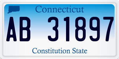 CT license plate AB31897