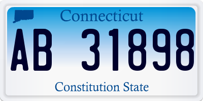 CT license plate AB31898