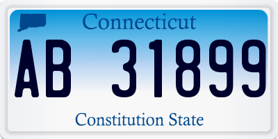 CT license plate AB31899