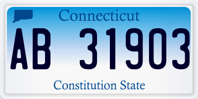 CT license plate AB31903