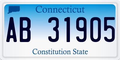 CT license plate AB31905