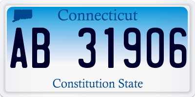 CT license plate AB31906