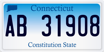 CT license plate AB31908