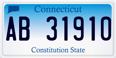 CT license plate AB31910