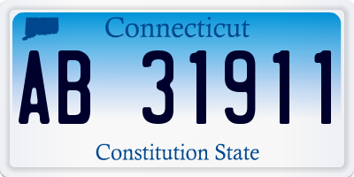 CT license plate AB31911