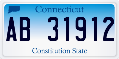 CT license plate AB31912