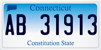 CT license plate AB31913