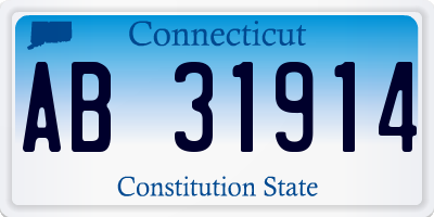 CT license plate AB31914