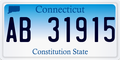 CT license plate AB31915