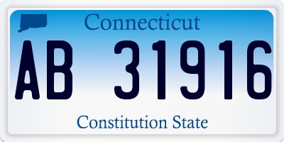 CT license plate AB31916